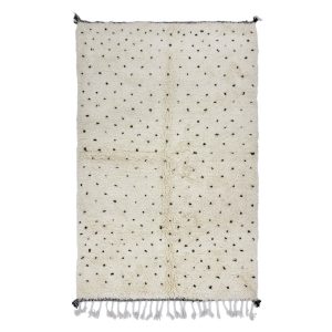 BLADIN- Black & White Dotted Beni Ourain 5'3"x8'1" Rug