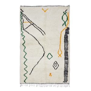 OLFA- White Beni Ourain Berber Abstract 5'4"x8'7" Carpet