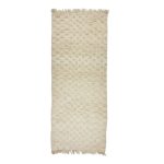 BAHAR -Beni Ourain Checkered White 3'7"x9'4" Wool Runner