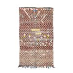 ENVES- Brown Vintage Checkered Wool 4'4''x7'6'' Rug