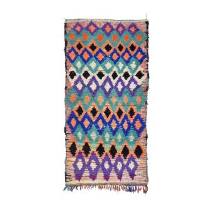 MALI- Purple Vintage Geometric Berber Wool 3'1"x6'2"Rug