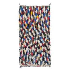 LUFIN- Moroccan Vintage Geometric Blue 3'x6'Rug