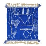 MANGA - Abstract Blue Beni Ourain Tribal 5'2''x5'4"Rug