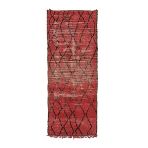 WILLEY- Red Vintage Bohemian Berber 2'6"x6'8"Runner
