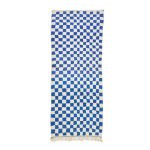 QAYS -Berber Blue Checkered Beni Ourain  4'x9'5"Runner