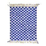 WILEY -Blue CHeckered Beni Ourain Wool 6'x7'8''Rug