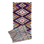 SUNAY - Geometric Vintage Purple Handmade 2'8''x8'5'' Rug