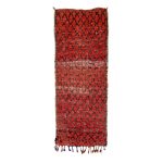 JARID - Vintage Red Tribal Handmade Moroccan 2'7''x7' Rug