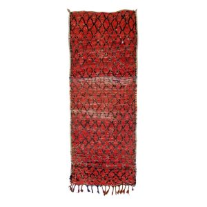 JARID - Vintage Red Tribal Handmade Moroccan 2'7''x7' Rug
