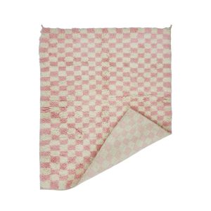 JAYS- Checkered Pink Beni Ourain Handmade 5'x6'5'' Rug