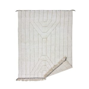 BUNCH- White Beni Ourain Striped Berber 9'x11'8" Rug
