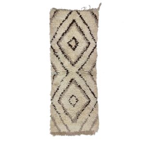 ROBEN - Beige Vintage Geometric Wool 2'1''x5'5'' Rug