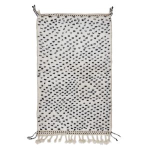 FARIDA- Dotted Black & White Beni Ourain Rug