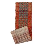 OLAN- Orange Geometric Vintage Berber 3'x10'8'' Rug