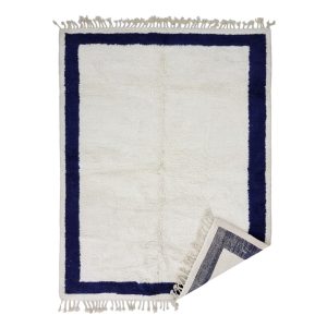 SANVI - Solid Beni Ourain White Berber Wool 9'x11'8'' Rug