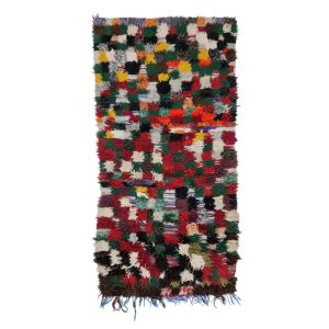OTMAN - Multicolor Vintage Checkered 3'1''x6'2''Rug