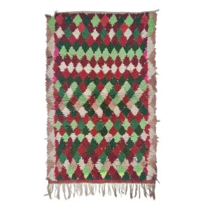 DEFNA- Handmade Vintage 2'3''x4' Green Tribal Rug