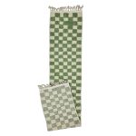 MUJAN- Green Boho Beni Ourain  3'x14'7'' Wool Runner