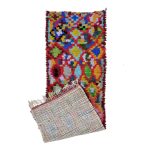 MUSLI- Colorful Vintage Brber Moroccan 2'7''x8'1"Rug