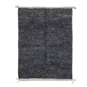 ADRIAN- Black Beni Ourain Dotted Tribal 9'x11'4'' Wool Rug