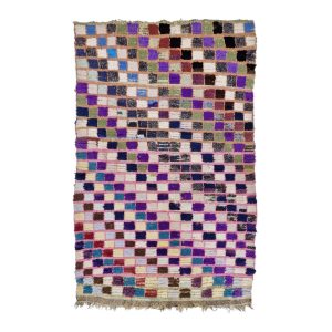 LALILI - Checkered Purple Vintage 3'x5' Wool Rug