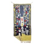 DARLA - Black Yellow Beni Ourain Striped Berber 2'8x6'1 ft Rug