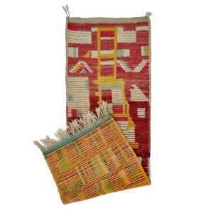 FARILA- Berber Red Boujaad Tribal Cotton 2'2x6'7 ft Runner