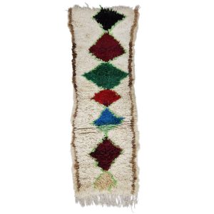 TAMENZUT- Geometric Vintage Off White Beniourain 2x5 Rug
