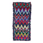 ZIRI- Moroccan Zigzag Vintage Blue Rug 2x6
