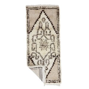 BASIL- Geometric Vintage Brown Beniourain 2x6 Rug