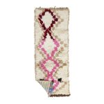 TADLA- Geomatric Vintage Pink Boucherouite 2x5 Rug