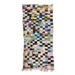 SAKINA- Checkered Vintage Funky  Boucherouite 2x5 Rug