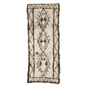 TANAMART- Geometric Vintage Brown Beniourain 2x5 Rug