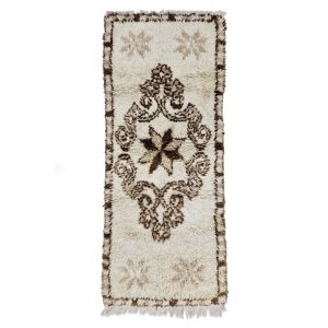 TAMENZUT- Geometric Vintage Brown Beniourain 2x6 Rug
