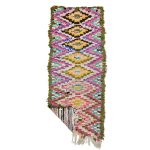 TIZMT- Geometric Vintage Pink Boucherouite 2x6 Rug