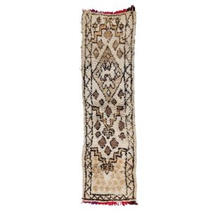 TENAS - Berber Geometric Brown Wool Boujaad 2x7 Rug