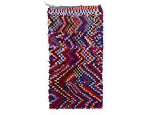 TAVRET- Zigzag Vintage Colorful Boucherouite 3x6 Rug
