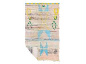 MATTIA- Geometric Vintage White Cream Boucherouite 4x6 Rug