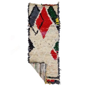 TALASIN- Geometric Vintage Red Boucherouite 2x5 Rug