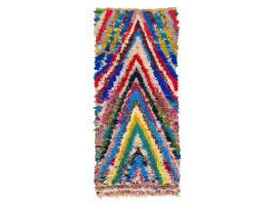 Tiziri- Striped Vintage Blue Boucherouite 2x6 Rug