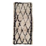 Tlaytmas- Geometric Vintage Black & white  Beniourain 2x6 Area Rug
