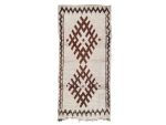 Touda - Geometric Vintage Brown & white  Beniourain 2x6 Area Rug