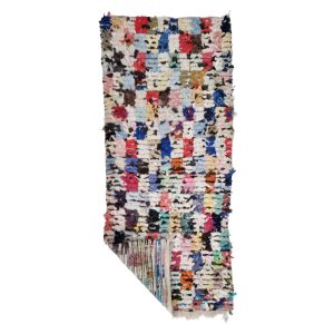 Tilila - Checkered Vintage Red Boucherouite 2x6 Area Rug