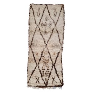 Usaden- Geometric Vintage Brown & white  Beniourain 2x5 Area Rug