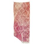 Tarikha- Geometric Vintage Pink Wool Beniourain 3x8 Area Rug