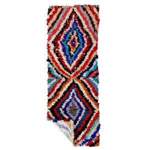 Tamazight - Moroccan Handmade Geometric  Vintage Red Wool Cotton  2x6 Rug
