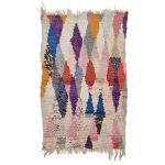 Tafouket- Geometric Vintage Colorful Boucherouite 3x4 Area Rug