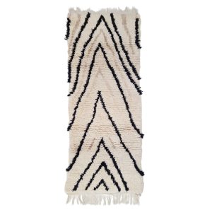 Aghilas - Striped Vintage Black & white  Beniourain 2x5 Area Rug