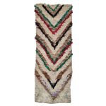 LINAS-Striped Vintage Green  & white  Beniourain 2x5 Area Rug