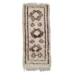 Aksil - Abstract Vintage Brown & white  Beniourain 2x5 Area Carpet